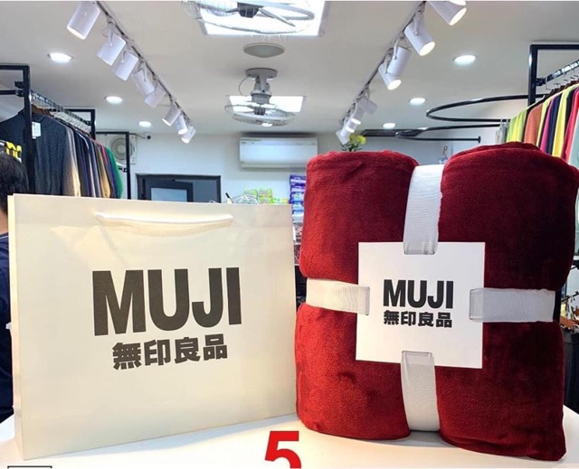 Chăn lông tuyết Muji trơn