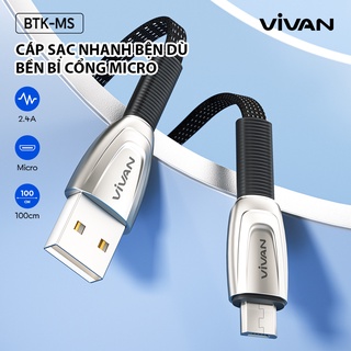 [BH 1 Năm] Cáp Sạc Nhanh Type-C/ MICRO VIVAN BTK-CS/ BTK-MS 3A 1m