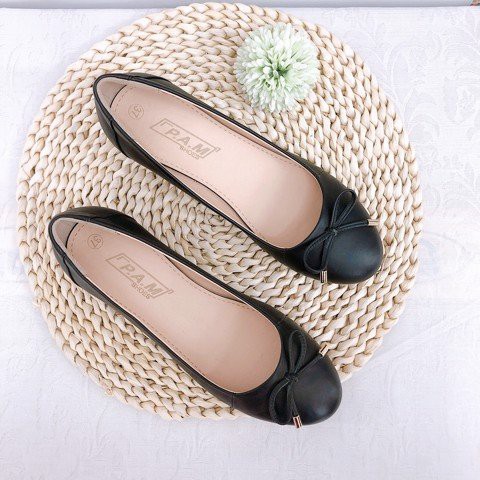 Búp Bê Đế Xuồng Họa Tiết Nơ Nhí - Pamshoes - BDX-13003