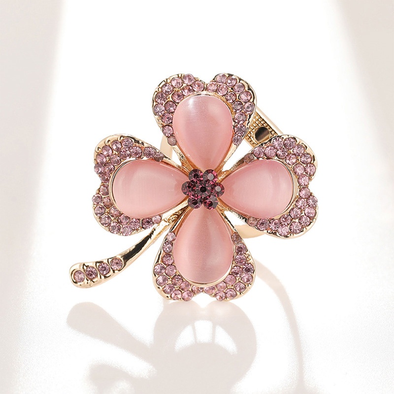 Ghim Cài Áo Hình Cỏ Bốn Lá Đính Đá Thời Trang