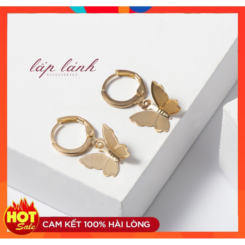 BÔNG TAI KHUYÊN TAI KIM LOẠI HÌNH BƯỚM DỄ THƯƠNG NỔI BẬT PHONG CÁCH TIỂU THƯ CÁ TÍNH BT55