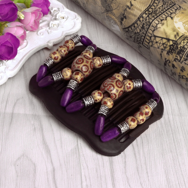 Lược Kẹp Tóc Hai Đầu Ma Thuật Bằng Gỗ Co Giãn Dành Cho Bạn Nữ