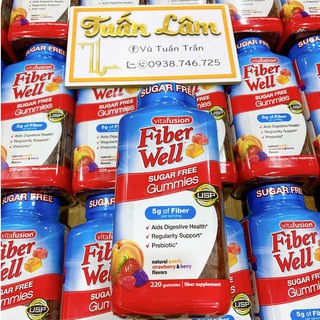 KẸO BỔ SUNG CHẤT XƠ VITAFUSION FIBER WELL SUGAR FREE GUMMIES 220 VIÊN CHÍNH HÃNG - 8195