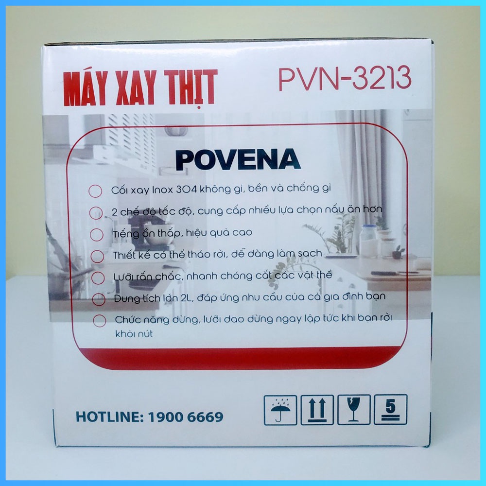 Máy xay thịt,máy xay đa năng 4 lưỡi dao dung tích 2L 300W PVN-3213