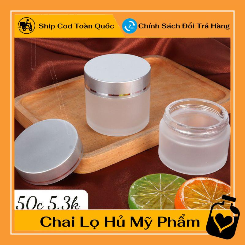 Hũ Chiết Mỹ Phẩm Thủy Tinh Nắp Bạc 5g/10g/15g/20g/30g/50g - Hũ đựng mỹ phẩm - Hũ kem thủy tinh , phụ kiện du lịch