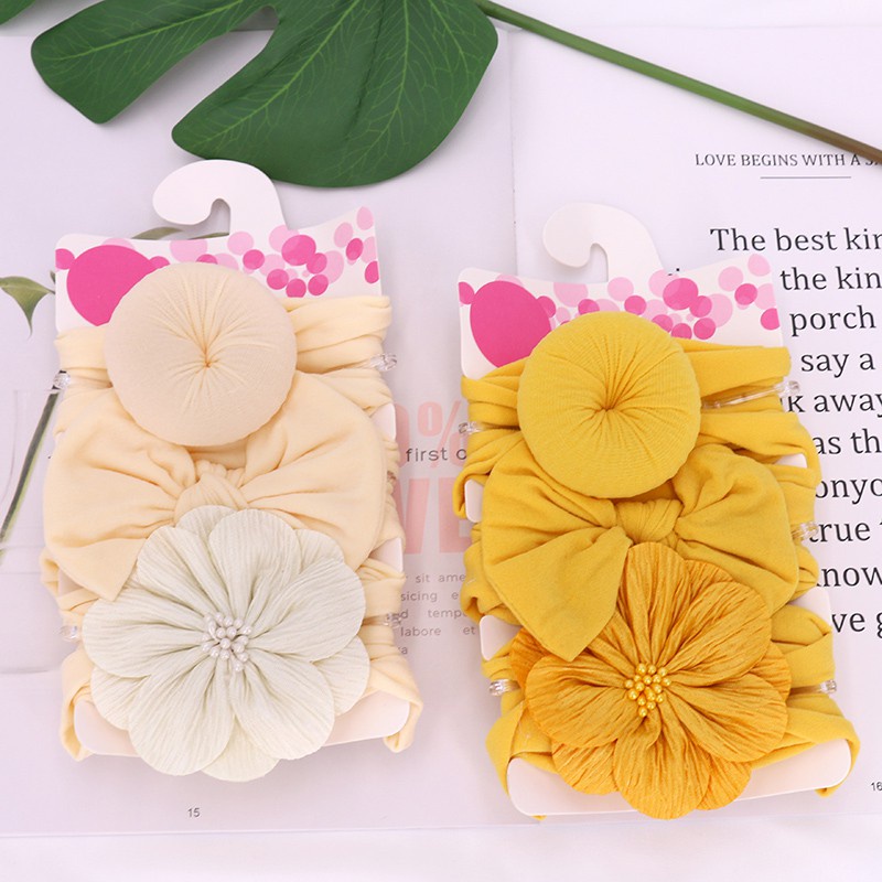 Set 3 Băng Đô Nơ Dễ Thương Cho Bé Gái