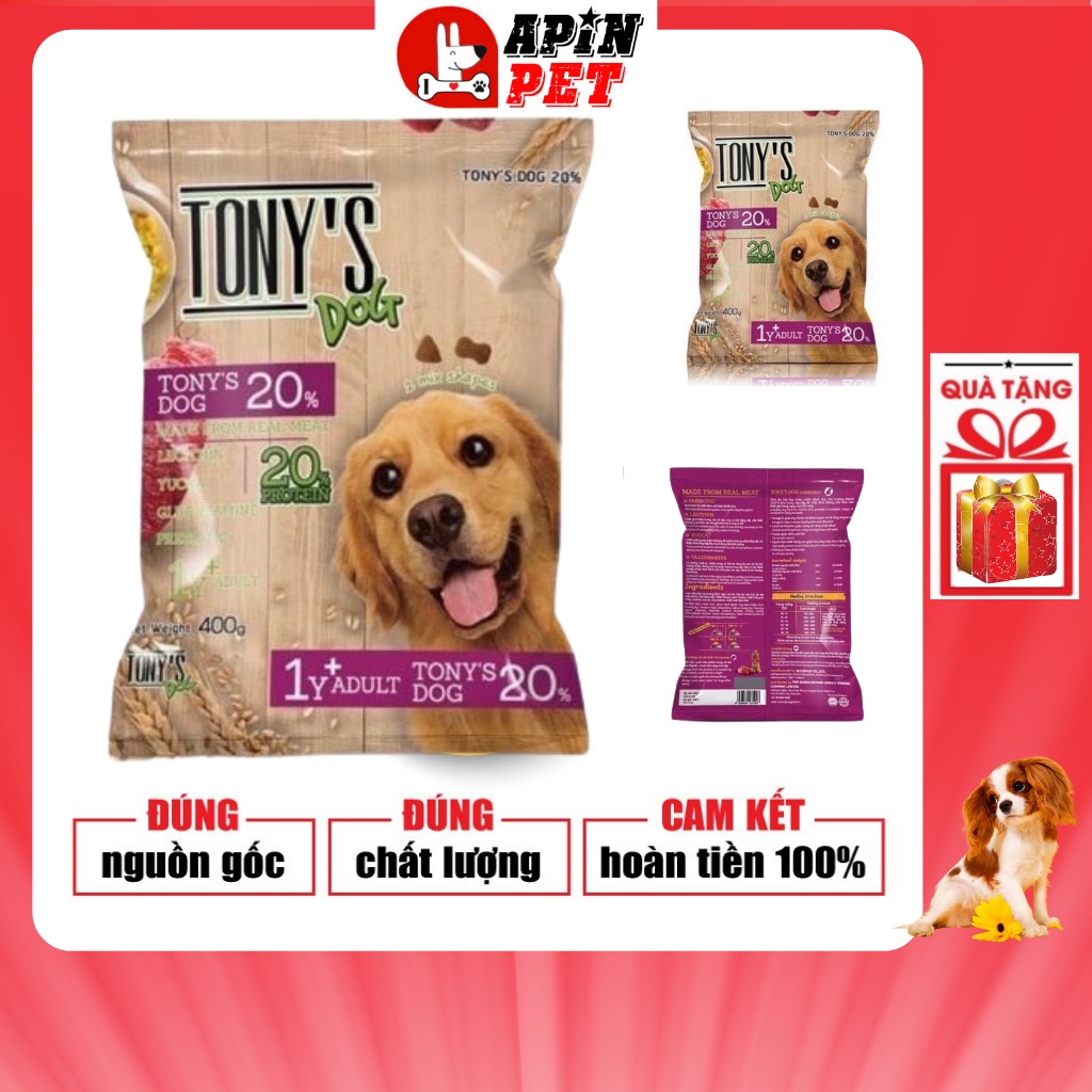 Đồ Ăn Hạt Cho Chó Lớn Tony's Dog Hạt Khô Nhập Khẩu Thái Lan Hàng Chuẩn Thơm Ngon Bao 400g