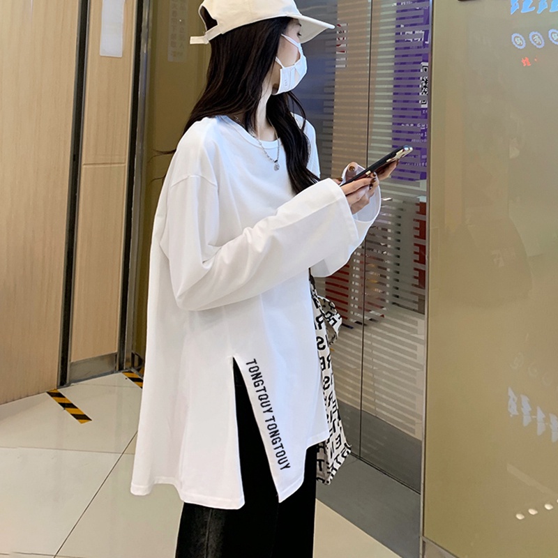 NRVP Áo Thun Nữ Tay Dài 100% Cotton Thời Trang Hàn Quốc