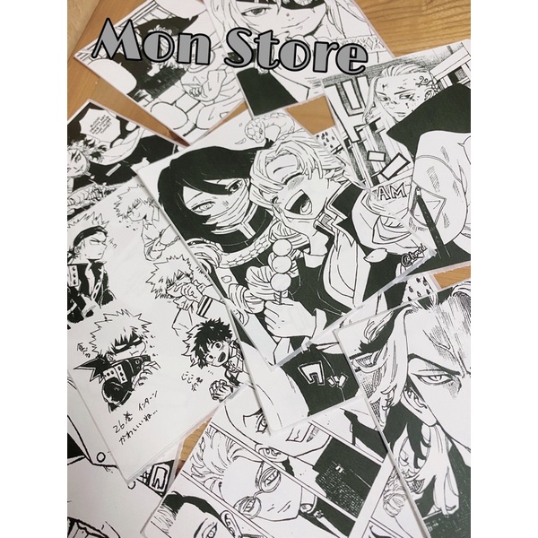 Manga wall nhận in theo yêu cầu cỡ a6 10x15cm đen trắng