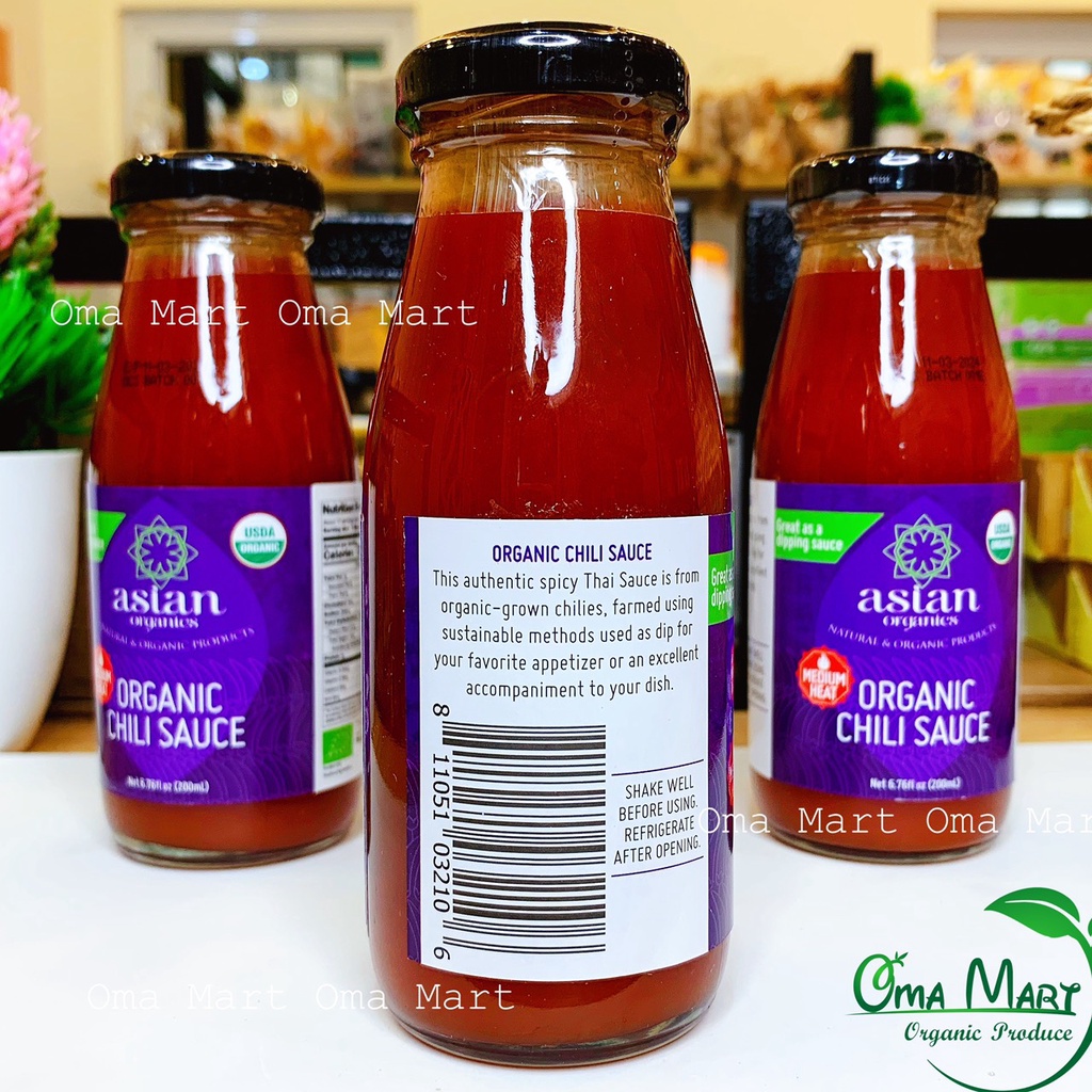 Sốt ớt cay chua ngọt hữu cơ Asian Organics 200ml (cay vừa)