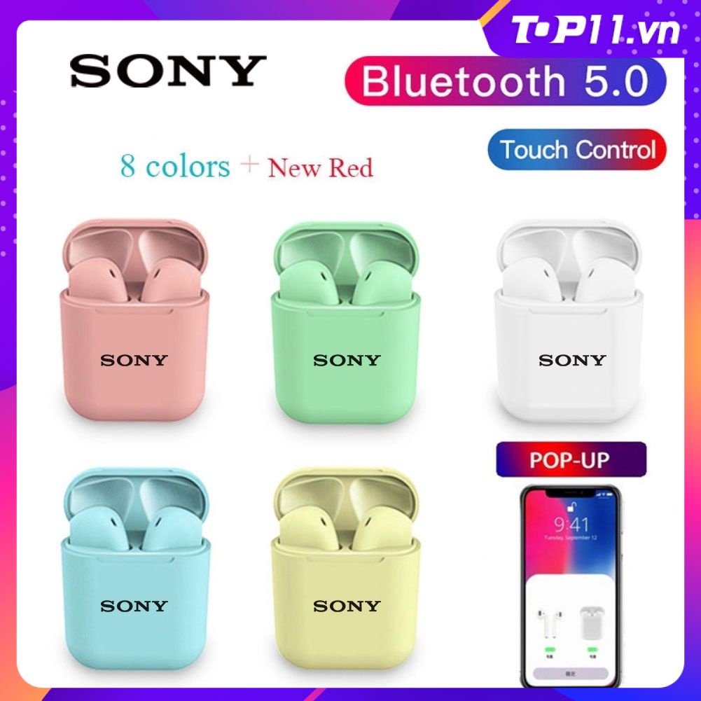 Sony I12 Tai Nghe Không Dây Bluetooth Gamer Với Microphone TWS Hands miễn phí Trong Tai Tai PK Airdots Pro X8 I7s