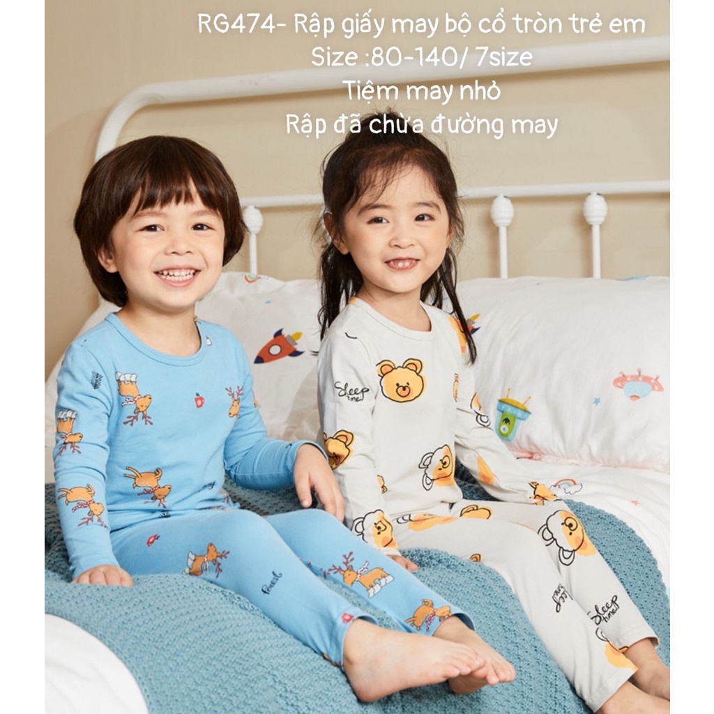 RG474_Rập giấy may bộ thun trẻ em