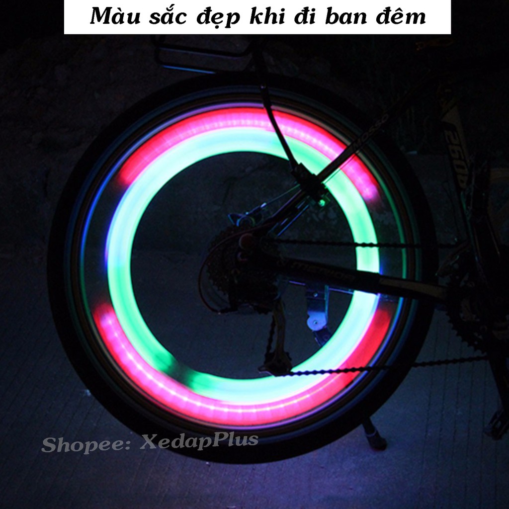 Đèn Led Xe Đạp Hình Cánh Quạt 3 Chế Độ Sáng Gắn Bánh Xe Đạp - Chống Nước, Cao cấp full hộp đựng - D09