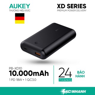 Pin Dự Phòng Aukey PB-XD10 10050mAh, Sạc Nhanh QC 3.0, Type C PD 18W - Hàng Chính Hãng