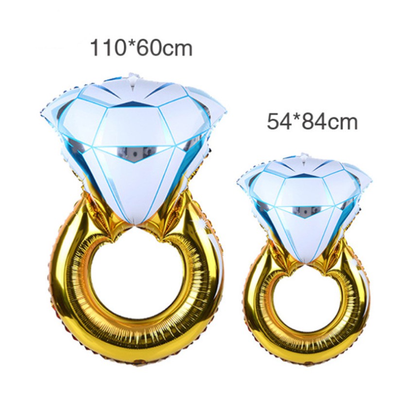 Bong Bóng Hình Nhẫn Kim Cương Lớn Bằng Nhôm Trang Trí Phòng Cưới / Valentine