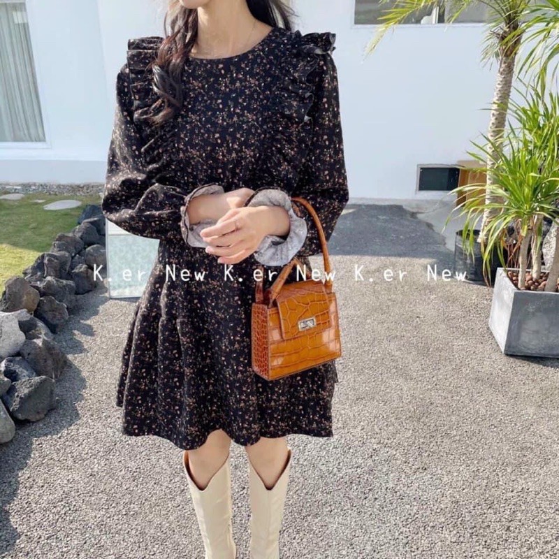 [Mã FAGREEN1505 giảm 10% tối đa 30K đơn 99K] Váy hoa nhí viền bèo phong cách nhẹ nhàng