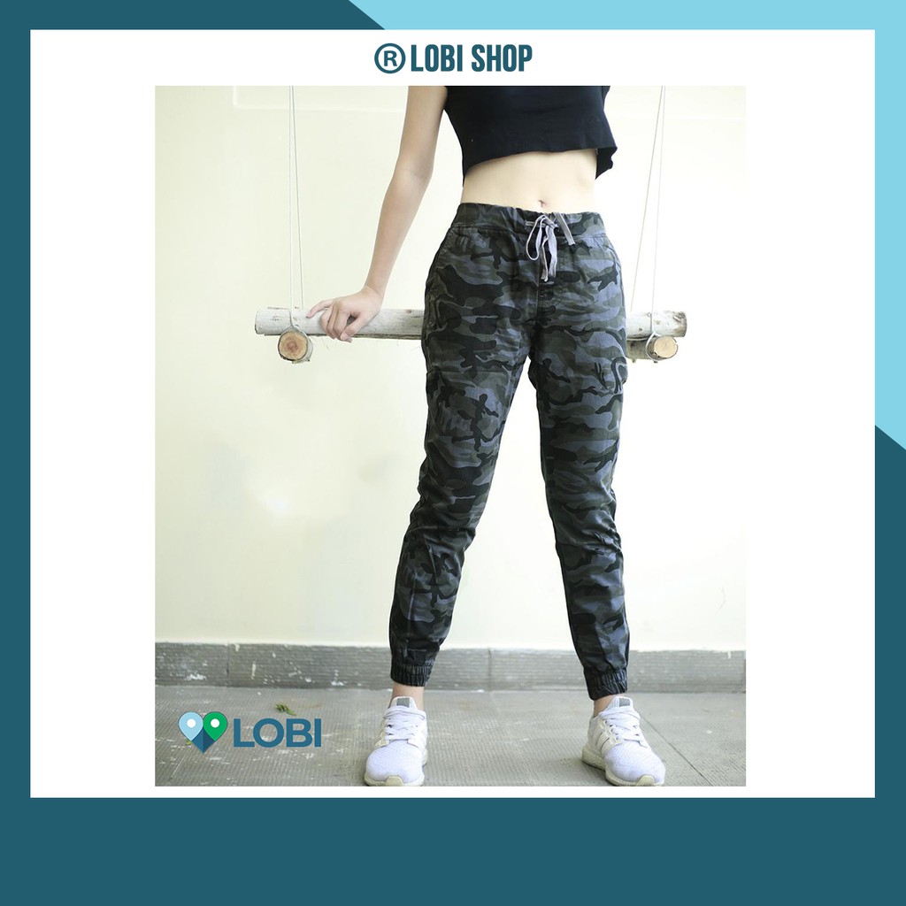 Quần jogger rằn ri nữ | Quần lính nữ vải co giãn loại 1, lên phom cực đẹp