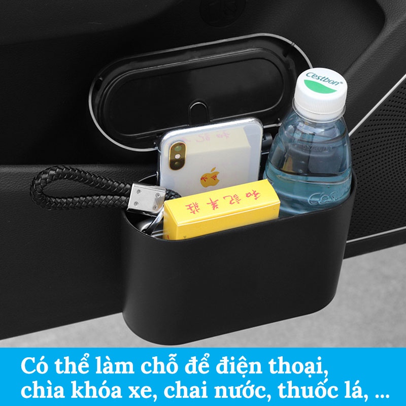 Thùng Đựng Rác Mini VERSION 2 Thông Minh Cho Ô Tô Có Nắp Đậy – Gắn Cửa Xe, Sau Ghế Xe Cực Tiện Lợi CarZone