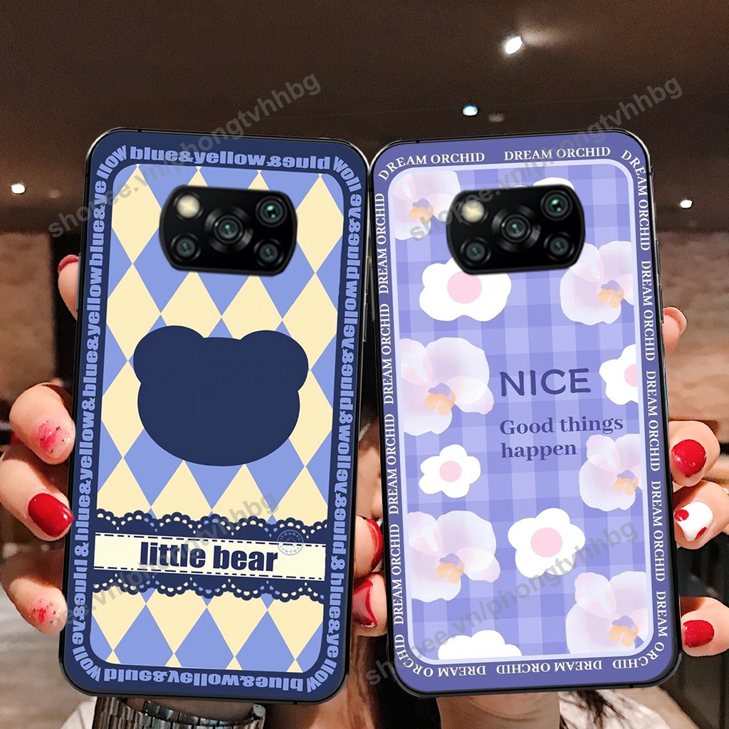Ốp lưng Xiaomi Poco X3 / Poco X3 Pro in mẫu gấu bo viền , smile mặt cười cực cute đẹp