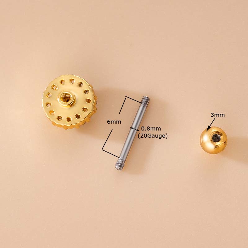 1 Khuyên Tai Kiểu Dàn Giáo 20Gauge Màu Xanh Dương