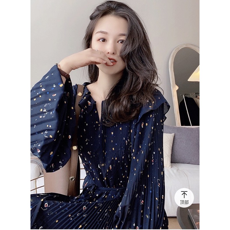 Đầm hoa nhí dáng dài sang chảnh