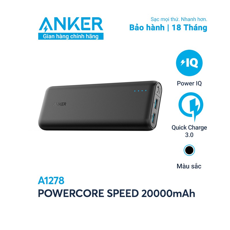 Pin sạc dự phòng ANKER PowerCore Speed 20000mAh QC 3.0 - A1278