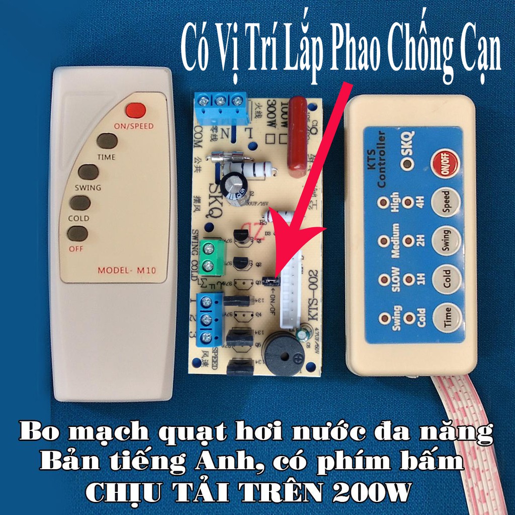 Bo mạch đa năng quạt hơi nước chịu tải trên 200w có phím bấm bản tiếng việt