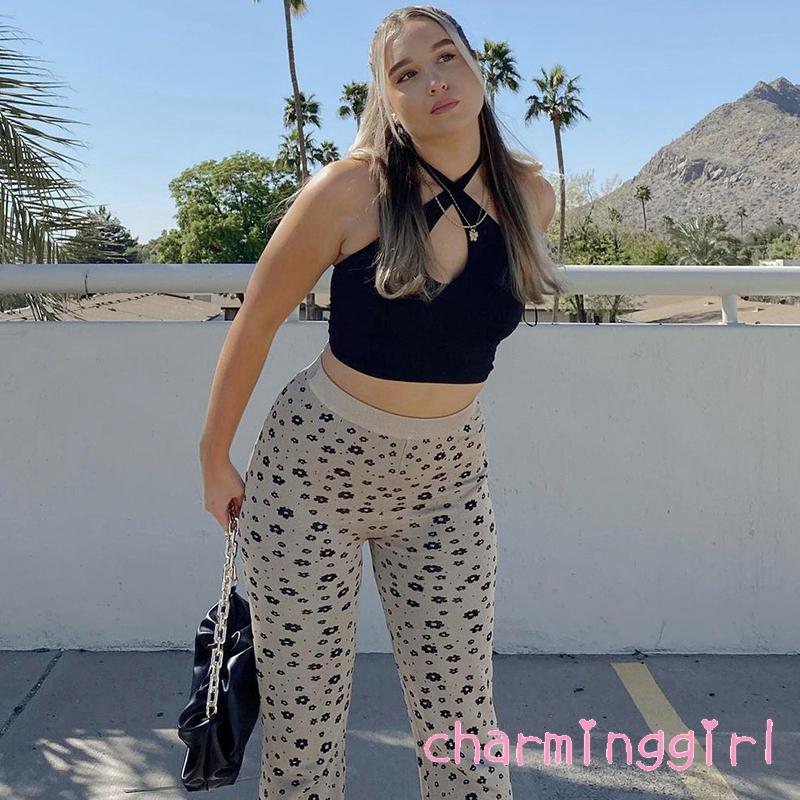 Quần Dài Nữ Lưng Cao Ống Đứng In Hoa Thời Trang | BigBuy360 - bigbuy360.vn