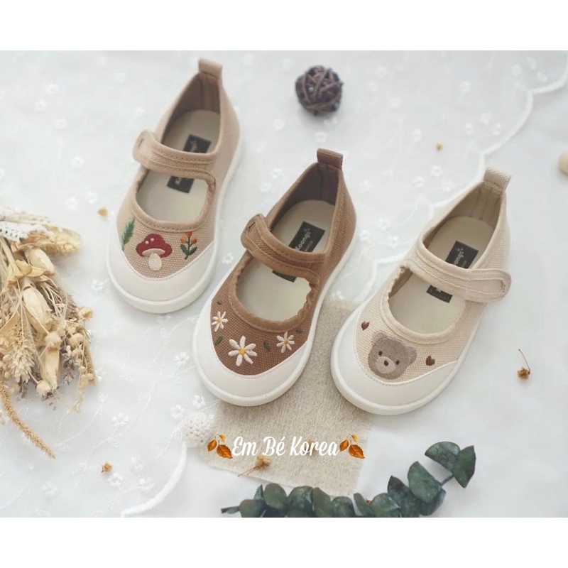 Giày vải thêu cho bé trai bé gái- Tặng box