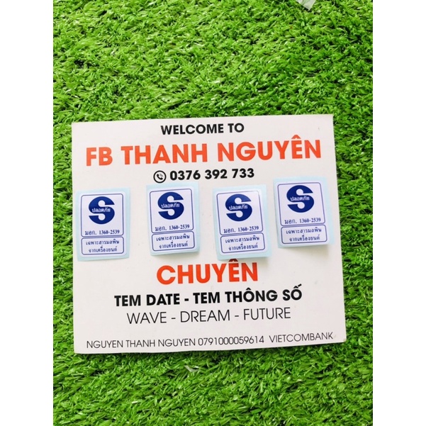 Tem chữ S xanh dương dán sườn wave thái 110 ( chuẩn zin )