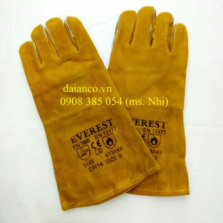 Khuyến Mãi Găng tay da hàn EW14 - chống nóng, chịu nhiệt- chống mài mòn- Hình thật- có sẵn - EW14