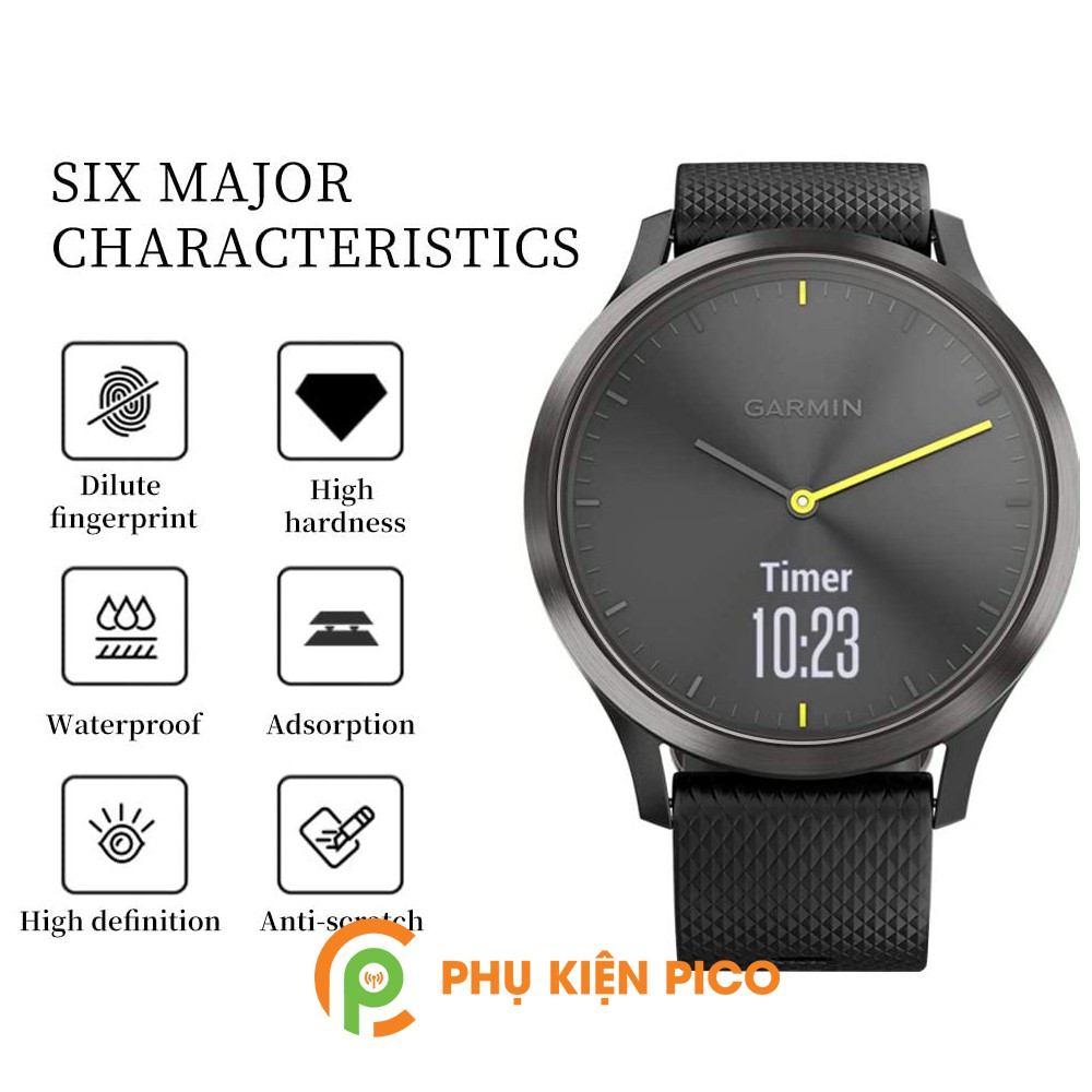 [CHÍNH HÃNG] Kính cường lực đồng hồ Garmin Vivomove Hr trong suốt full màn hình độ cứng 9H