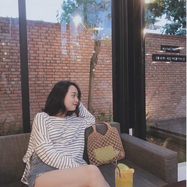 Áo thun sọc ngang free sz new 99%