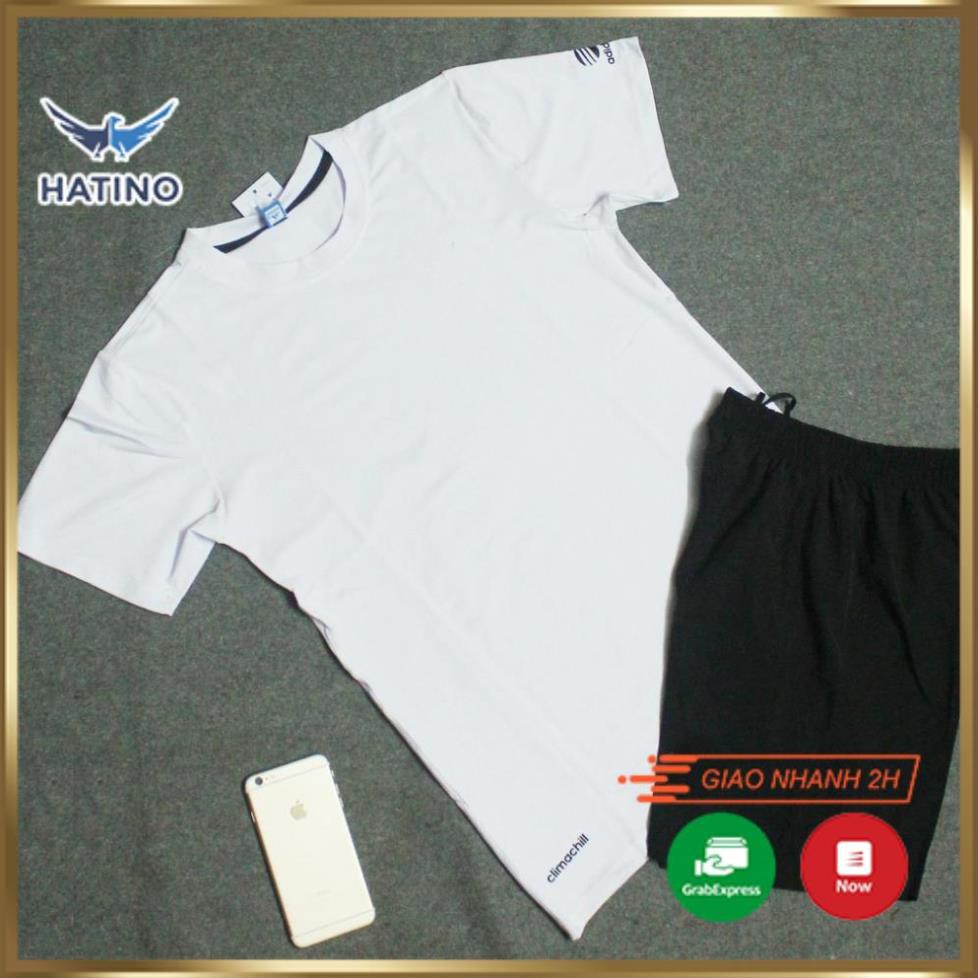 Bộ thể thao cổ tròn, vải trơn, chất cotton co giãn cực mát, phong cách trẻ trung, năng động