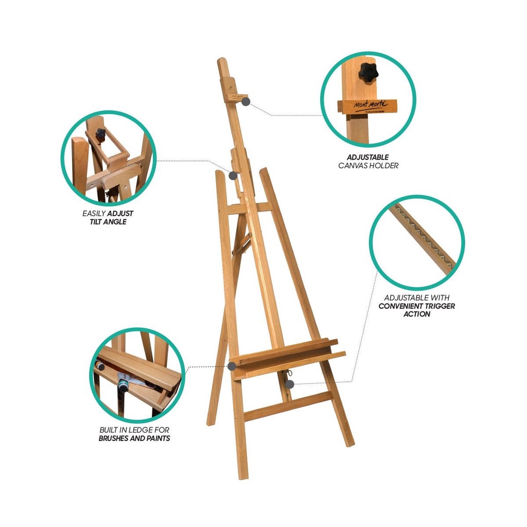[DA ĐEN] Giá Vẽ Mont Marte MEA0004C Gỗ Sồi Cao Cấp