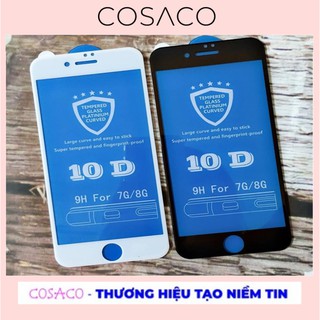Kính cường lực iphone 10d full màn full viền 6/6plus/6s/6splus/7/7plus/8/8plus/x/xr/xs max - cosaco