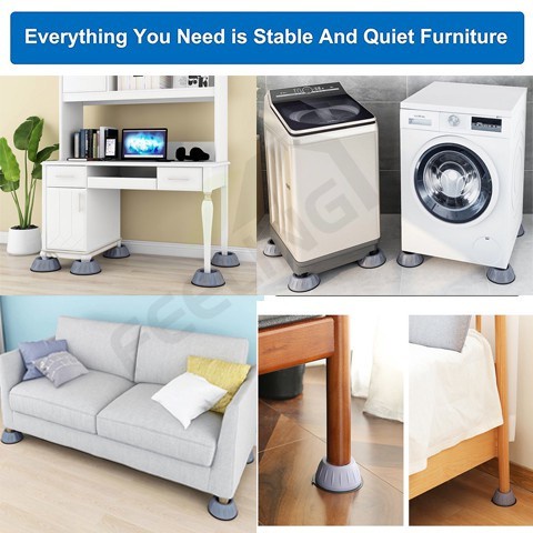 4PCS/SET  Thảm Chống Trượt Máy Giặt,Đệm Cao Su Cố Định Chân Ghế Chống Trượt Tiện Dụng