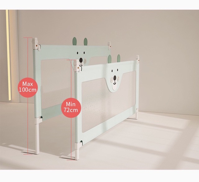 - Thanh chắn giường cao cấp bản cải tiến chỉ cần ấn 1 bên-2 bên tiện lợi