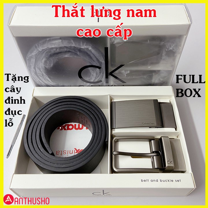 Thắt Lưng Nam-Dây Nịt Nam Cao Cấp Full Box-Dây Lưng Da Xịn 2 Đầu Tiện Lợi ANTHUSHO