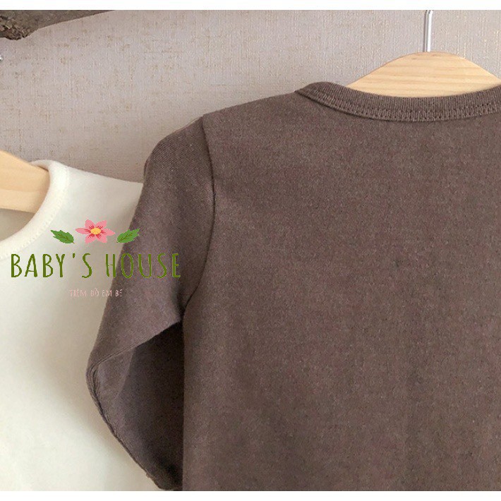 Áo cotton dài tay màu trơn phong cách hàn quốc BBAMMA cho bé A04 - Nana Baby