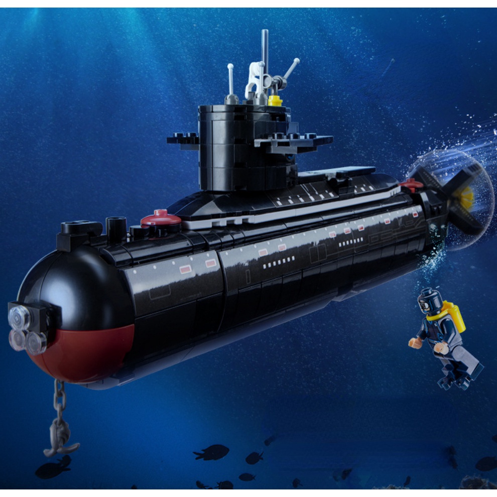 Bộ 515 Mô Hình Tàu Ngầm Chiến Đấu MOC WW2 PLA Loại 094 Jin-Class