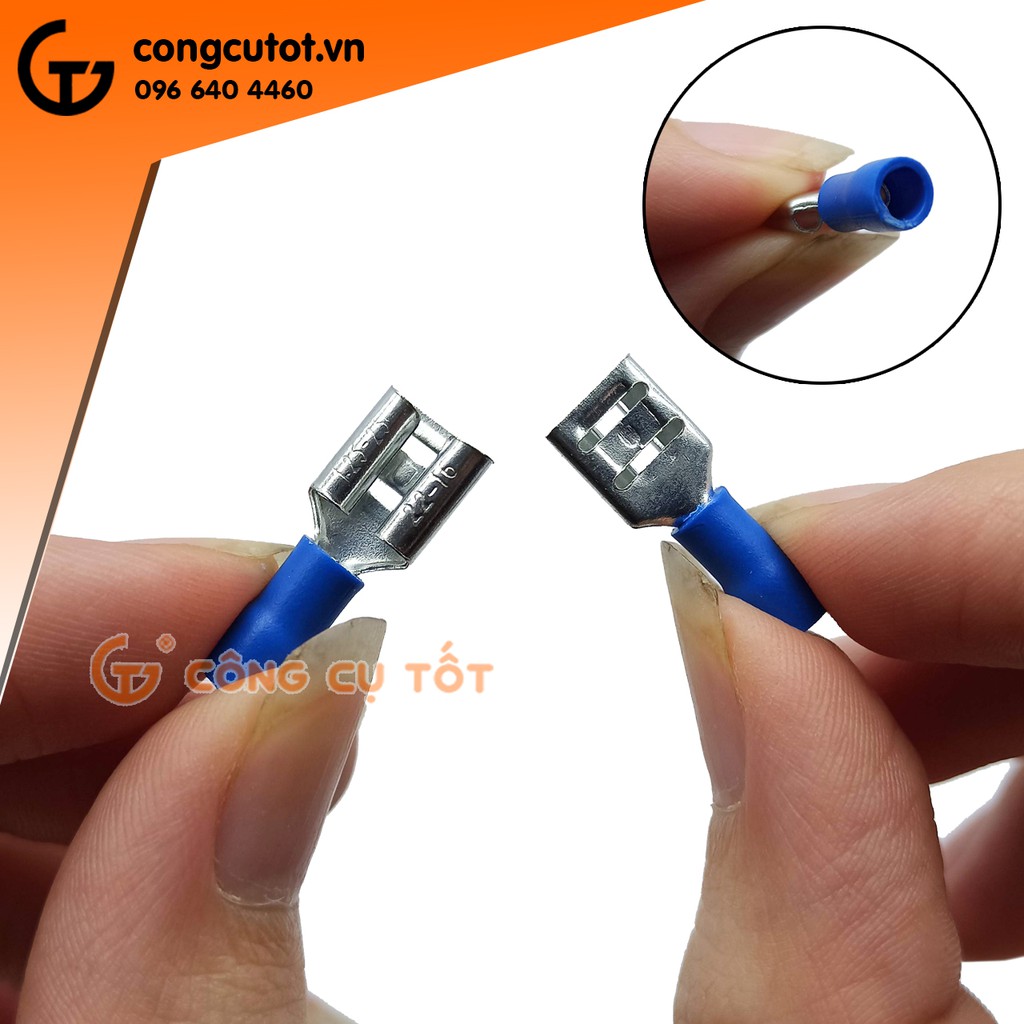 Túi 100 đầu cos ghim capa cái FDD 1.25-250 bọc nhựa xanh