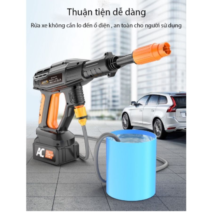 Máy rửa xe mini cầm tay áp lực lớn