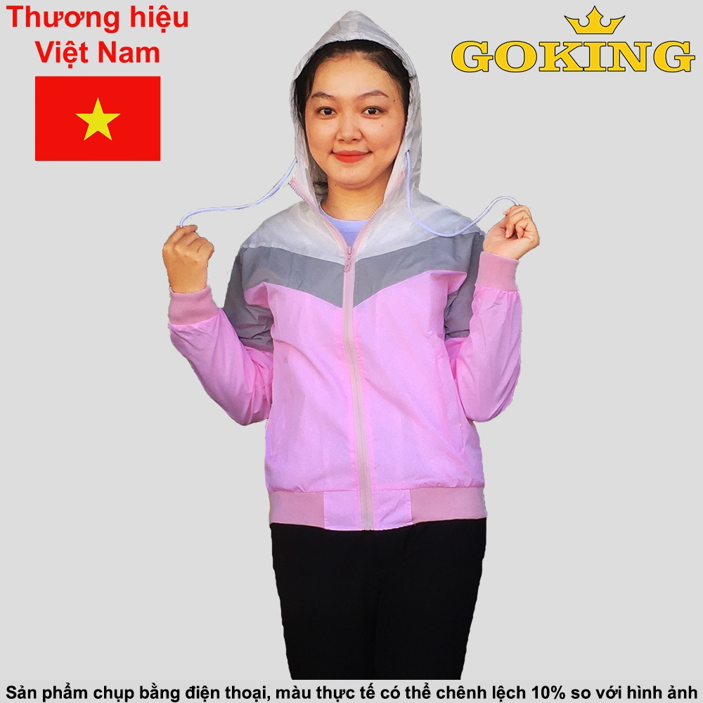 Áo khoác dù teen nữ nam GOKING, phối 3 màu thời trang. Chống nắng gió lạnh, giữ ấm. Hàng hiệu Việt Nam chất lượng cao