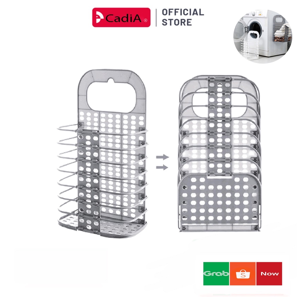 Giỏ Đựng Quần Áo dơ bẩn bằng nhựa gấp gọn thông minh treo tường