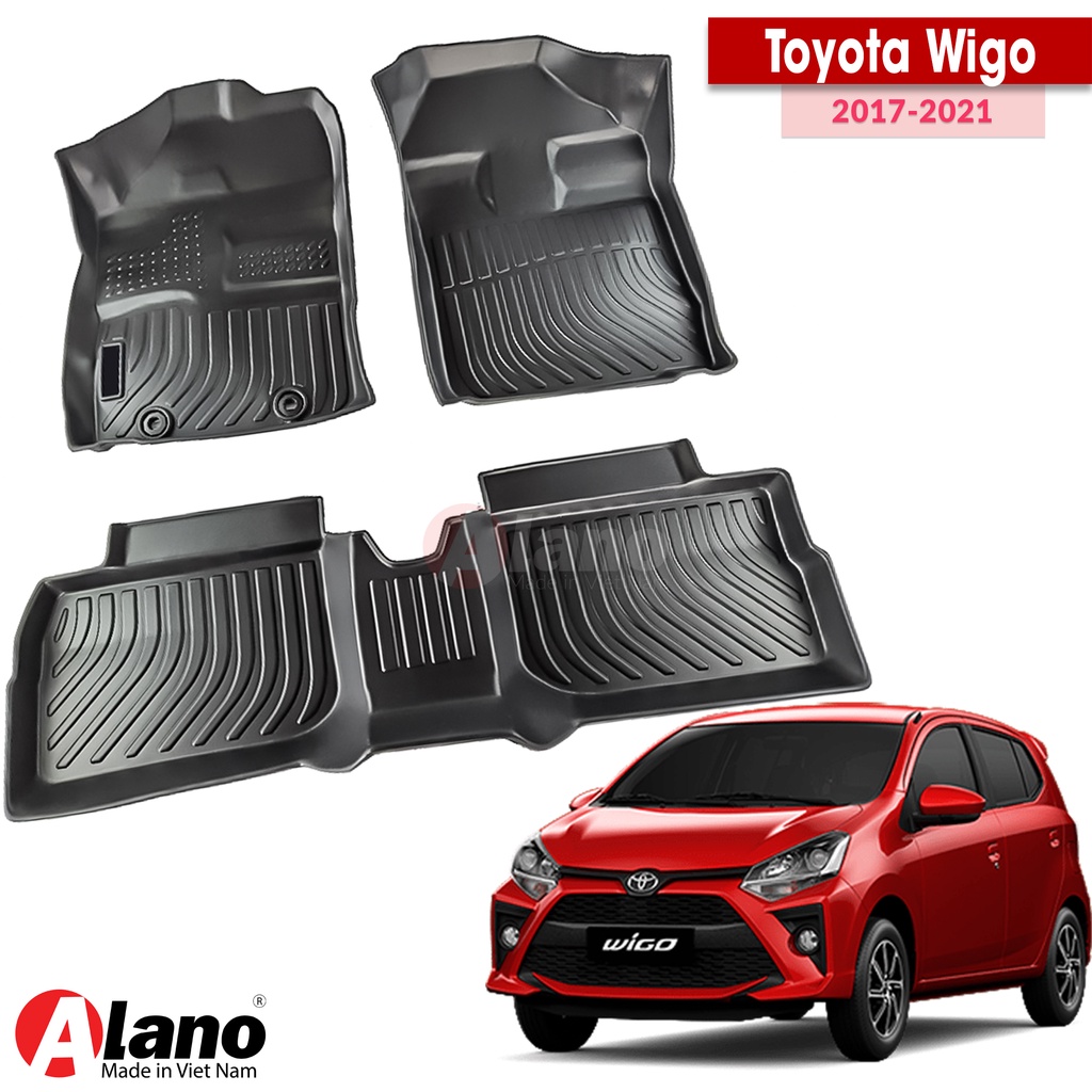 Thảm Lót Sàn Xe Ô Tô TOYOTA Wigo 2018-2022 - Chất Liệu TPE Cao Cấp - Nhãn Hiệu ALANO