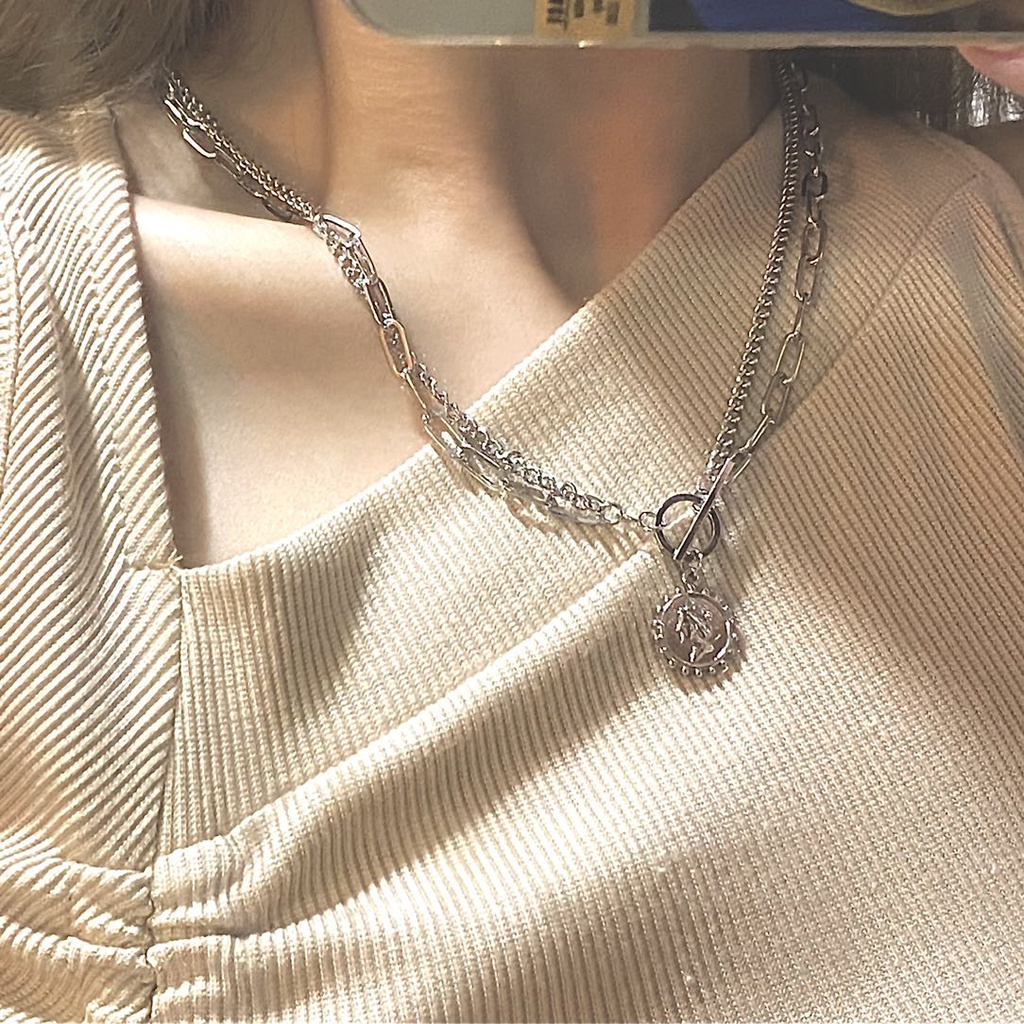 Vòng cổ hai lớp phong cách Hàn Quốc thời trang