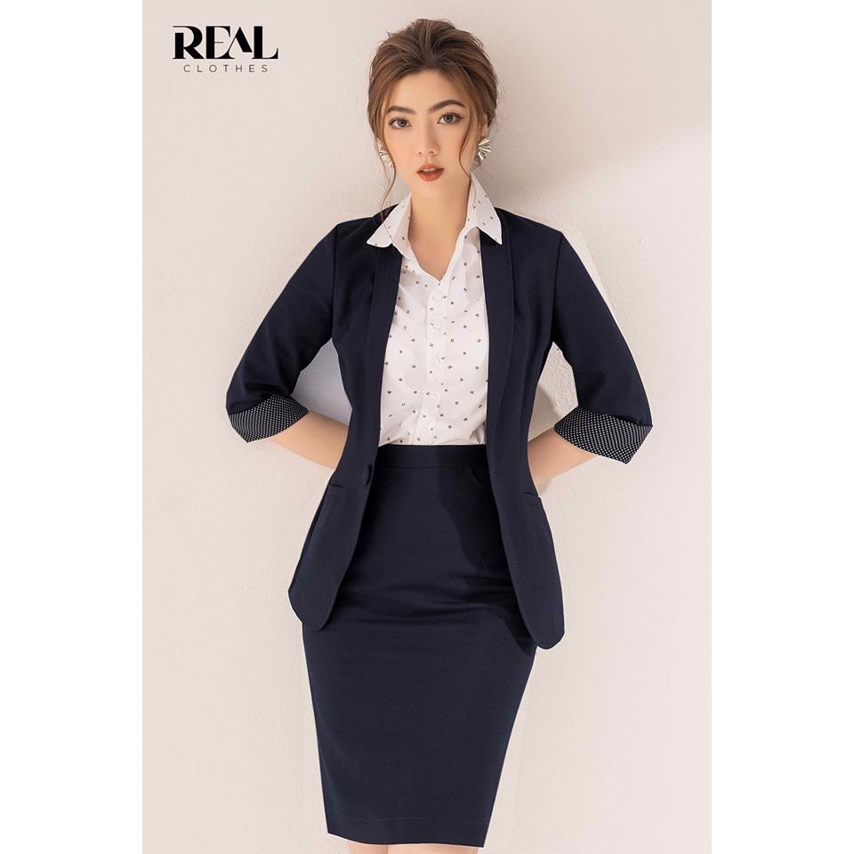 Blazer dài xanh đen_REAL