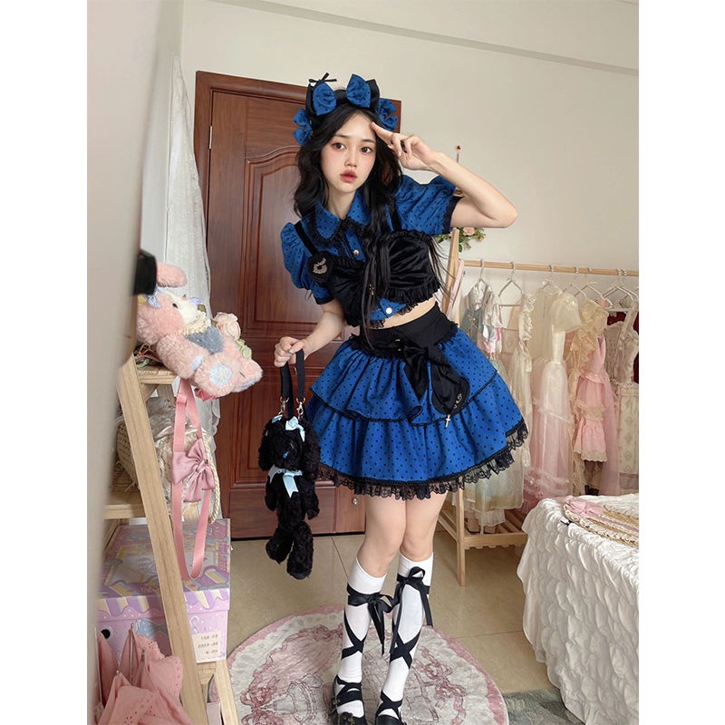 Bộ Áo + Chân Váy Hai Dây Họa Tiết Chấm Bi Phong Cách Thời Trang Mùa Hè Mới Dành Cho Nữ 2022