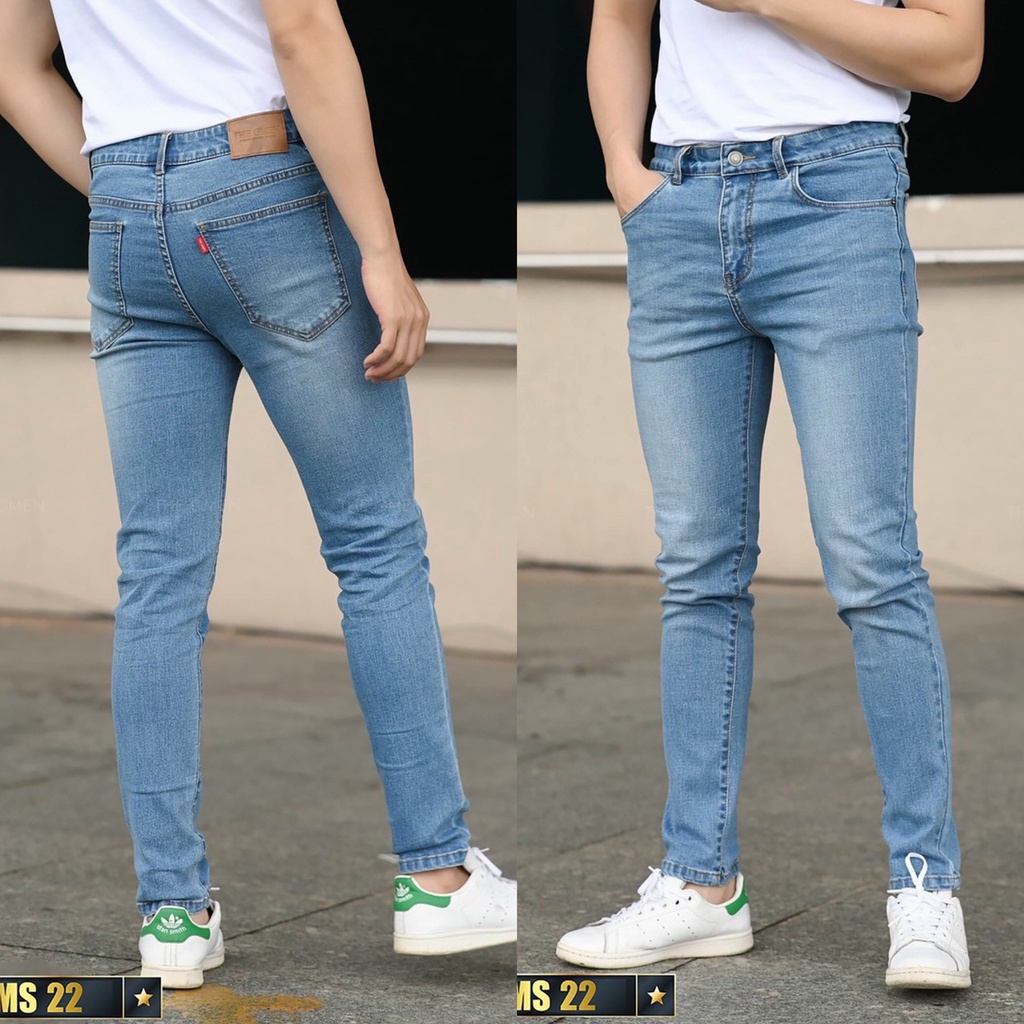 Quần jean nam xanh trơn chất bò cao cấp co dãn 4 chiều đẹp from dáng skinny mẫu mới thời trang cao cấp beautiulgilr T09